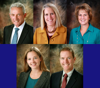 The current Jeffco Board of Education from left to right top: Ron Mitchell (President), Ali Lasell (1st Vice President), Susan Harmon (2nd Vice President) bottom: Amanda Stevens (Secretary, and Brad Rupert (Treasurer)
Courtesy of Jeffco Public Schools 