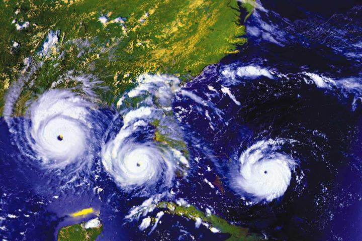 Satellite photo of  2017 Hurricanes. Photo from Almanac.com 