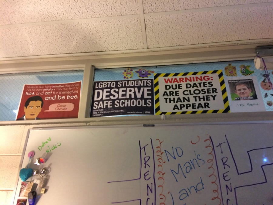 A poster hanging in Ms. Hovlands classroom, the meeting place of GSA.