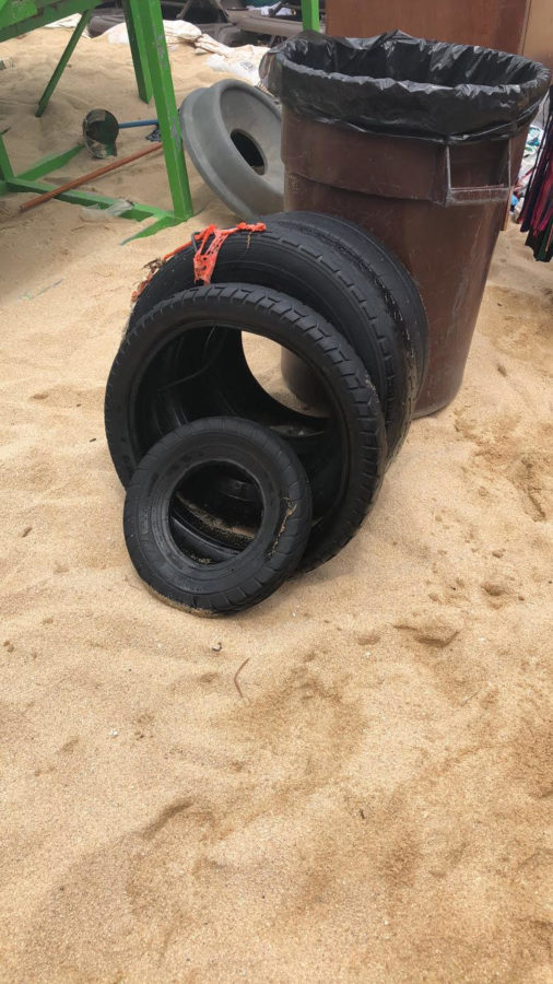 Four tires found in ocean