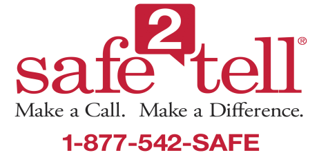 Safe2Tell phone number and logo.