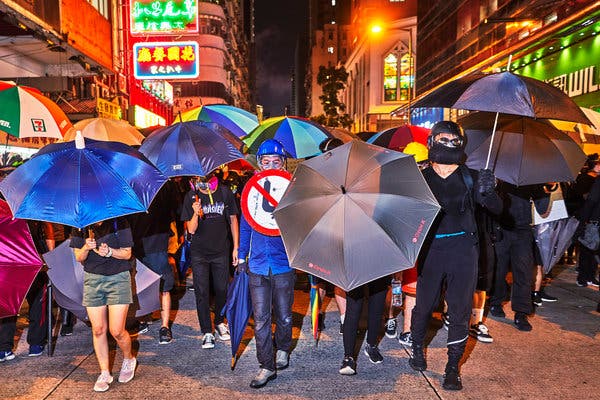 People gather in protest.