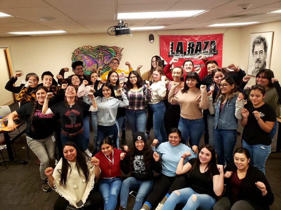 La Raza students stand together in pride.